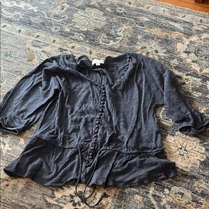 Women's Charcoal Gray Peplum Top